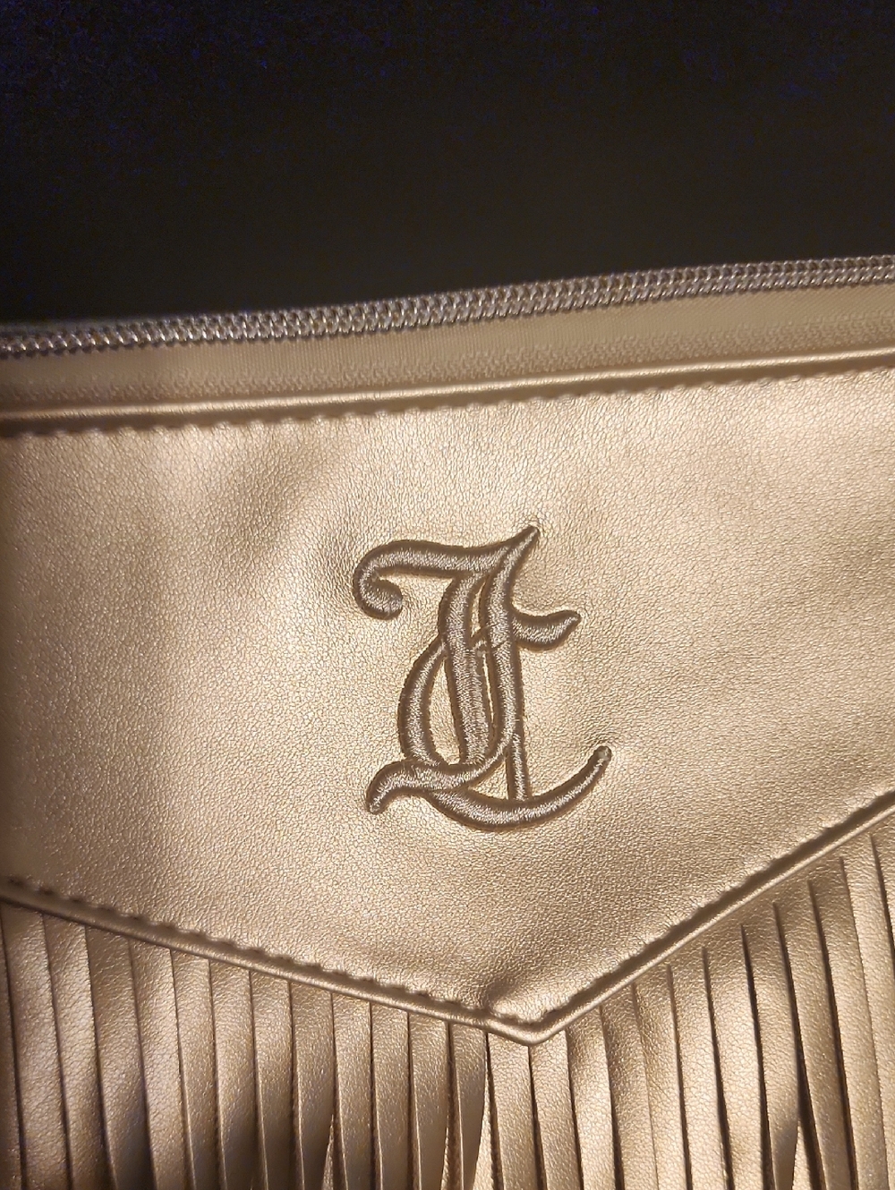 Juicy Couture Gold Fringe Clutch Cosmetic Bag - Picture 2 of 6